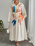 Jardin Loose Pocket Maxi Dress — Abstract Florals, Effortless Volume, Season-Spanning Grace