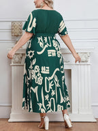 Floral Belted V-Neck Longline Dress — Spring Bloom, Effortlessly Cinched
