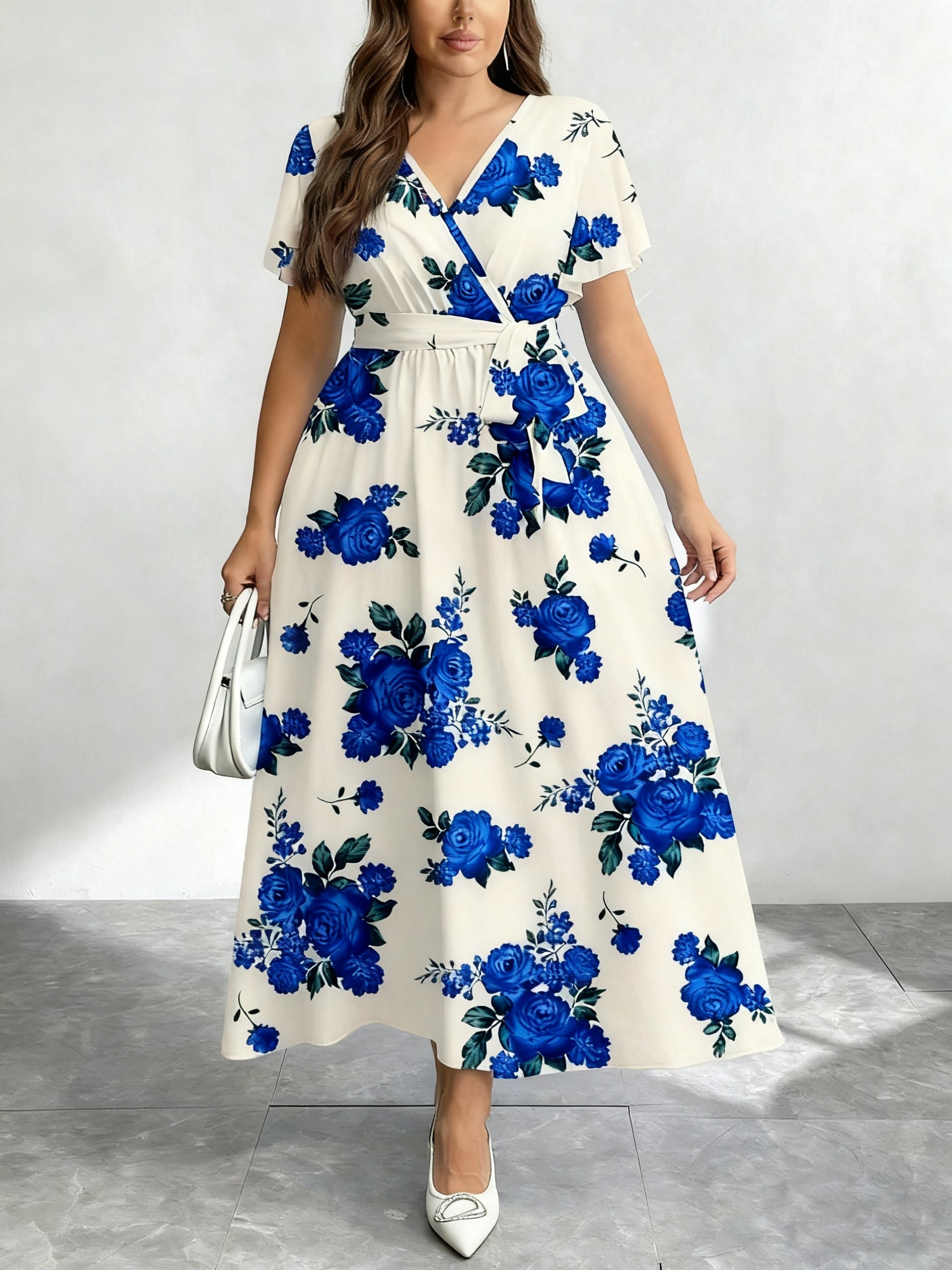 Botanical Maxi V-Neck Floral Dress — Effortless Silhouette, Endless Ease