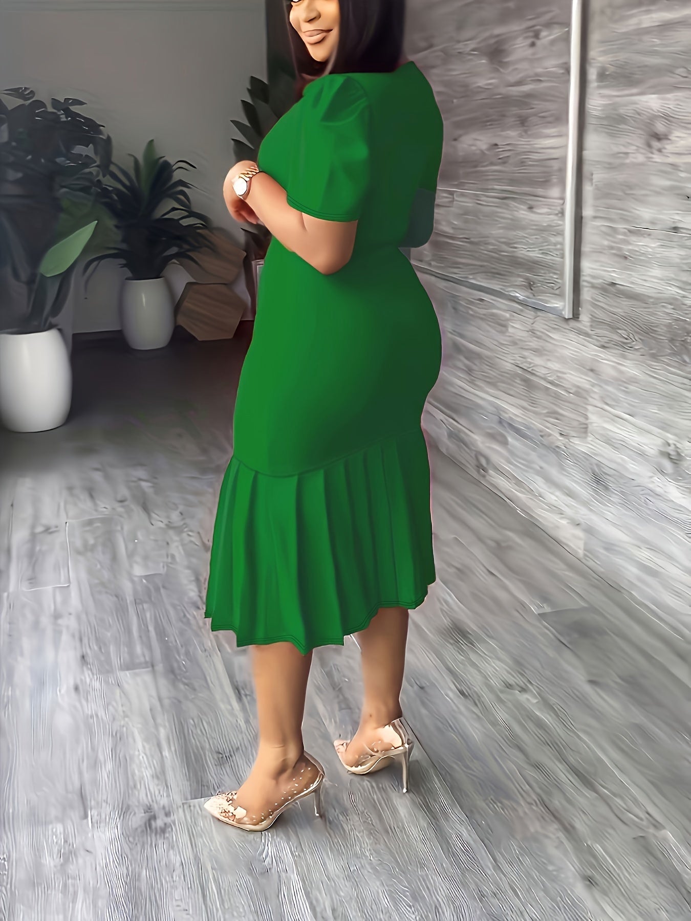 Ondine Ruffle-Hem Bodycon Midi — Stretch Elegance With a Finishing Flourish