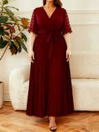 Élancée V-Neck Dress — Structured Elegance for Every Curve