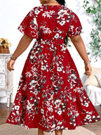 Blue Floral Waist-Tie Maxi Dress — Garden-Fresh Print, Gracefully Cinched