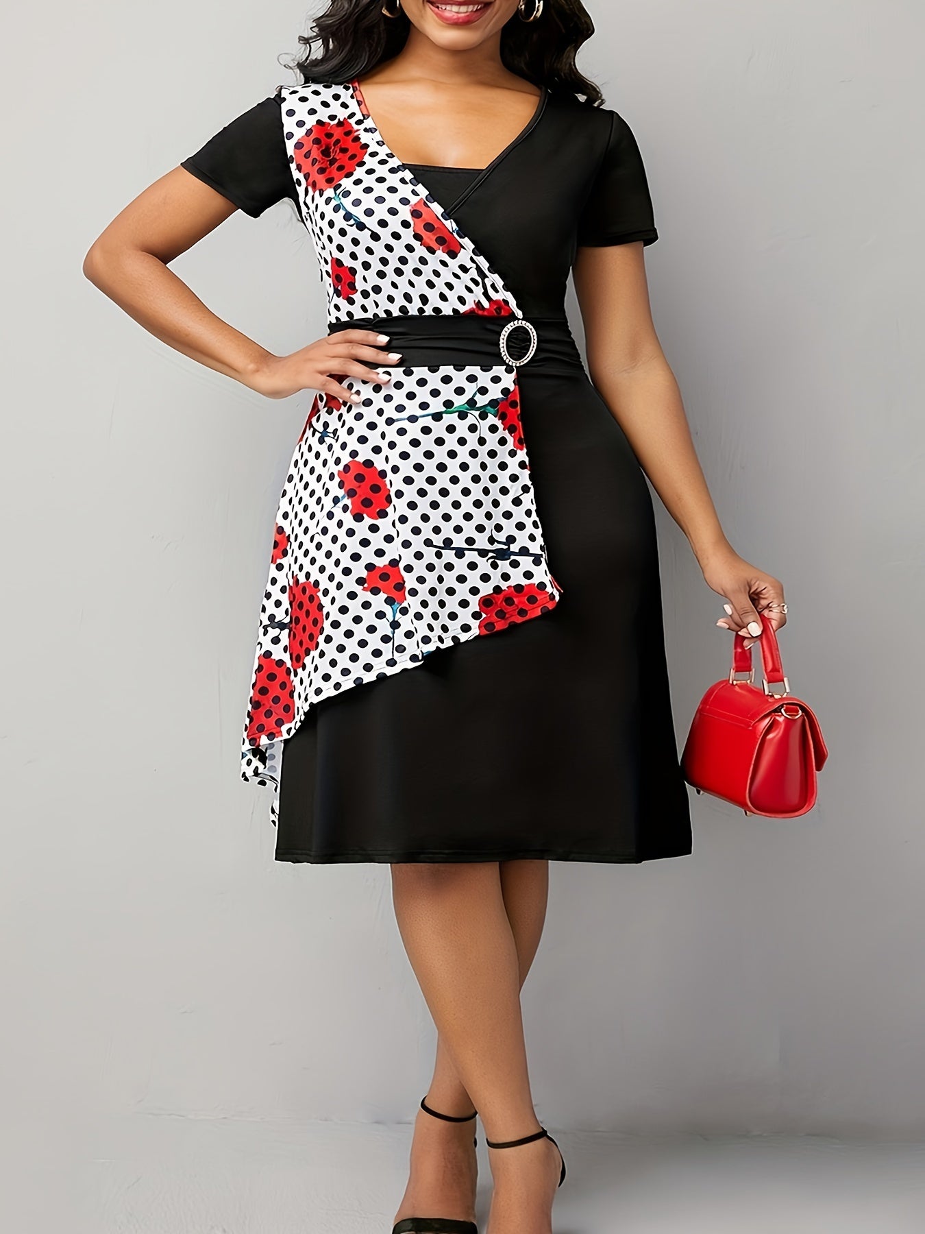 Oblique High-Waist Asymmetrical Dress — Sculptural Edge for Everyday Elegance