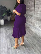 Ondine Ruffle-Hem Bodycon Midi — Stretch Elegance With a Finishing Flourish