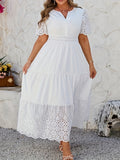 Plus Size Embroidered Formal Dress — Refined Silhouette for Effortless Elegance