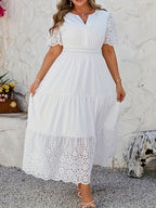 Plus Size Embroidered Formal Dress — Refined Silhouette for Effortless Elegance