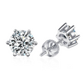 Moissanite Screw Clasp Earrings | White Gold