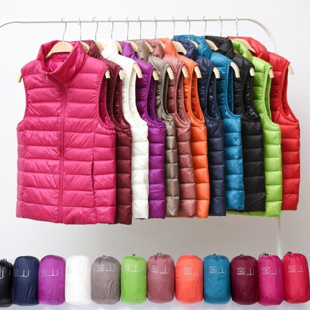 Velora – Ultralight White Duck Down Vest