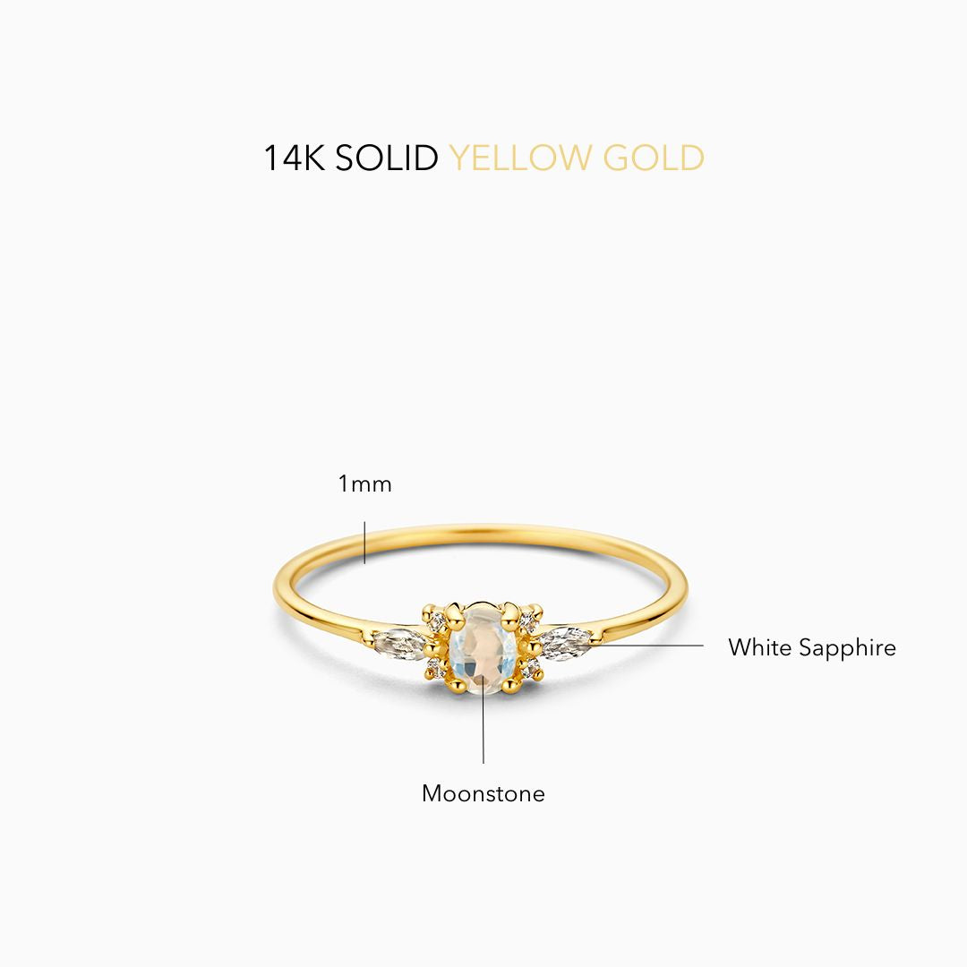 Moonstone Muse Ring | Gold